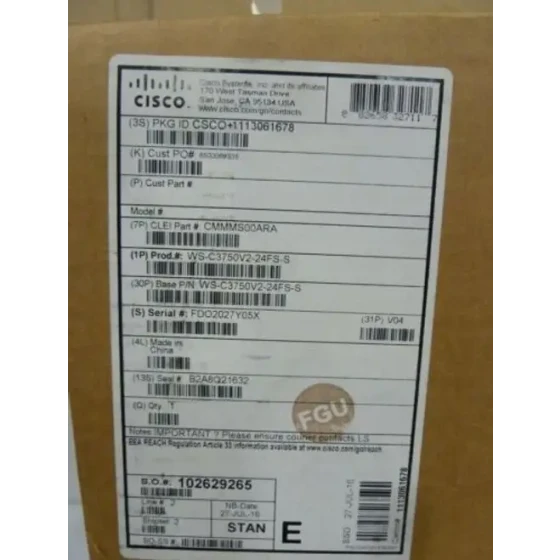 Cisco Ws-C3750V2-24Fs-S Switch. Delivery