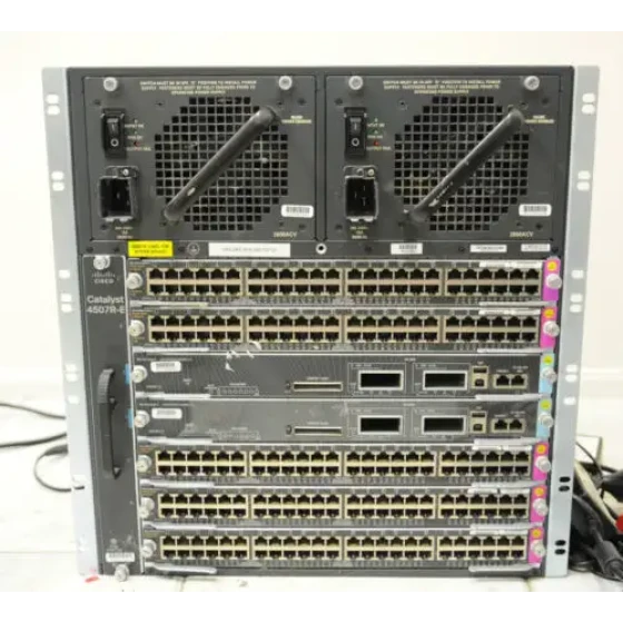 Chasis Cisco Ws-C4507R-E con 2 módulos Ws-X45-Sup6L-E y 5 módulos Ws-X4648-Rj45V+E