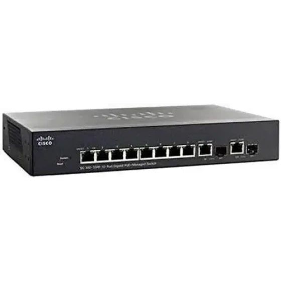 Cisco Sg300-10P Conmutador Poe de 10 puertos Gigabit de capa 3 sin fuente de alimentación