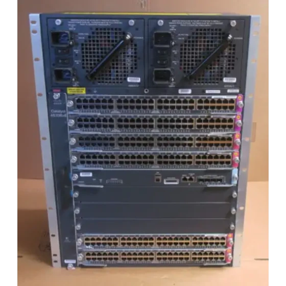 Cisco Catalyst Ws-C4510R+E Chasis de conmutador de 10 ranuras + Ws-X45-Sup7-E +Módulos 2Xpsu