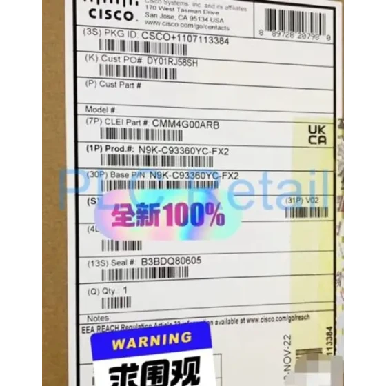 New Cisco N9K-C93360Yc-Fx2 Data Center Switch Fedex Or Dhl