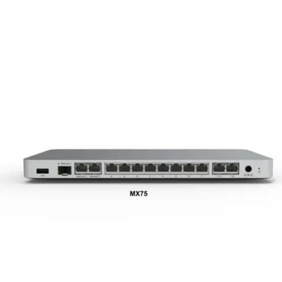 Cisco Meraki Mx75 Cloud Managed Firewall Silver 10X Gigabit Ethernet 1 Gbit/S