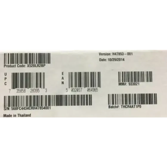 Intel X520Lr2Bp X520-Lr2 Ethernet adaptador de derivación de servidor Caja marrón