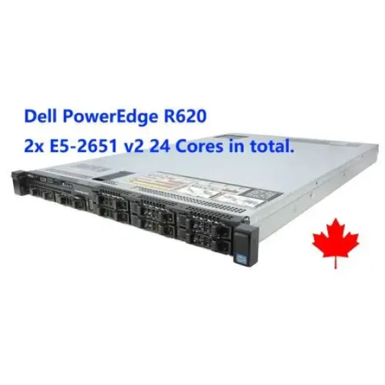 Dell Poweredge R620 E5-2651V2 24 core 256G Ram 8X600G Hdd H710 Mini 2X 750W Ps
