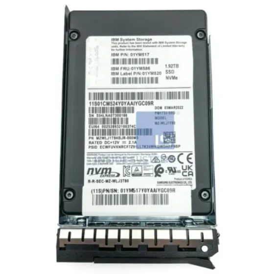 01Ym586 Ibm 1.92Tb 2.5" Nvme Flash Drive