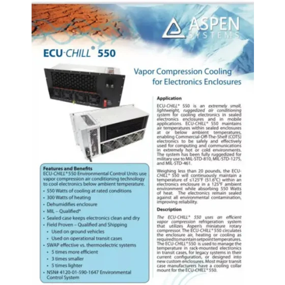 Armario de electrónica Sistema de refrigeración Aspen System Ecu-Chill 550. N/S 00066