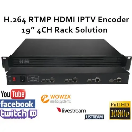 19" Rack Solution H.264/Avc Hdmi Video Encoder For Rtmp Live Stream Broadcast