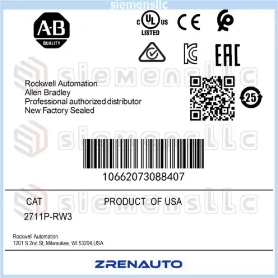 2711P-Rw3 Allen Bradley Panelview Plus-Zubehör Spot-Ware #Pl
