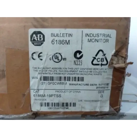 Allen Bradley 6186M-19Ptss Ser.E Rev.A Industrial Monitor Bulletin 6186M