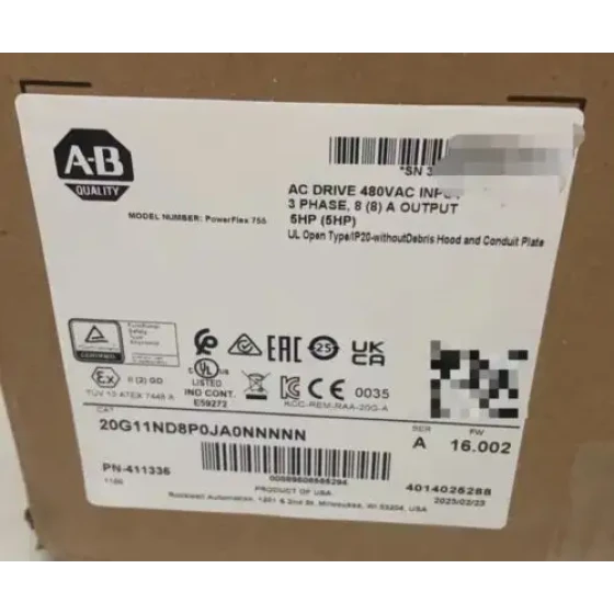 Versiegelter Allen-Bradley 20G11Nd8P0Ja0Nnnnn Powerflex-Antrieb mit Luftkühlung 755Ac