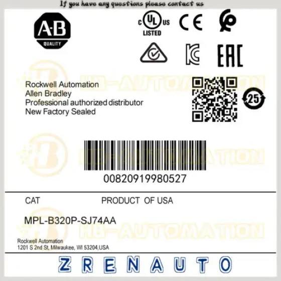 Mpl-B320P-Sj74Aa Allen Bradley Mp???? Mpl 480V Ac ???????????? #Cgpl-