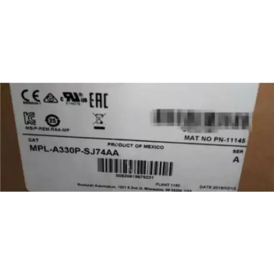Servo Motor Allen Bradley Mpl-A330P-Sj74Aa Us