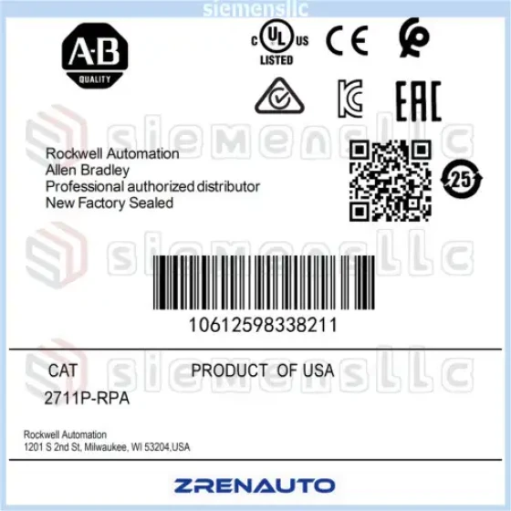 2711P-Rpa Allen Bradley Panelview Plus Logik Modul Spot Goods #Pl