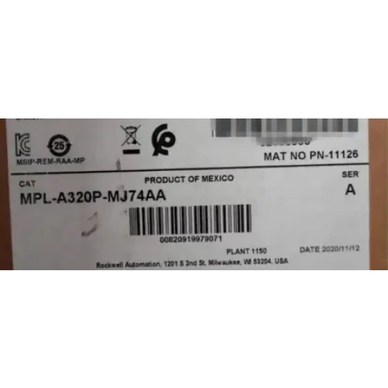 Brand Allen-Bradley Mpl-A320P-Mj74Aa Mpla320Pmj74Aa Us