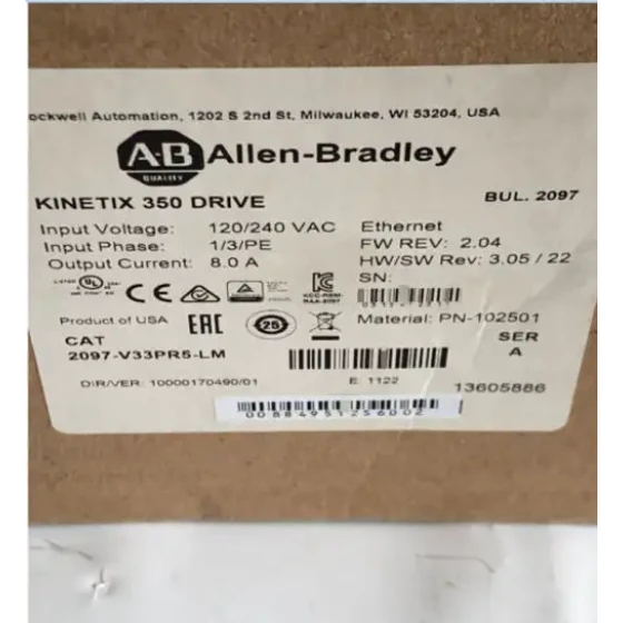 Factory Sealed Allen-Bradley 2097-V33Pr5-Lm Kinetix 350 2.0Kw Servo Drive