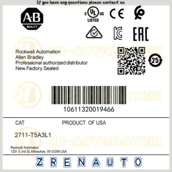 2711-T5A3L1 Terminale standard Panelview di Allen Bradley Merce spot #Cgpl