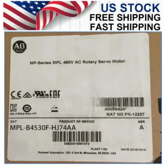 Mpl-B4530F-Hj74Aa Allen Bradley Mp-Series Mpl 480V Ac Rotary Servo Motor Us