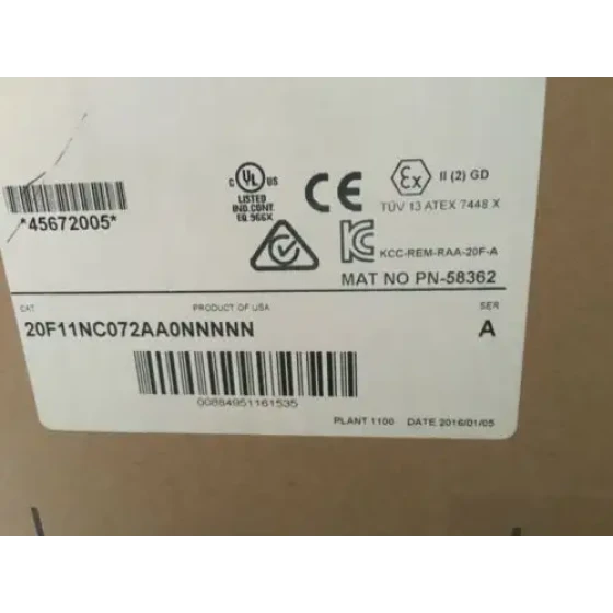 Ab Allen Bradley 20F11Nc072Aa0Nnnnn Powerflex Air Cooled 753 Ac Drive Sealed