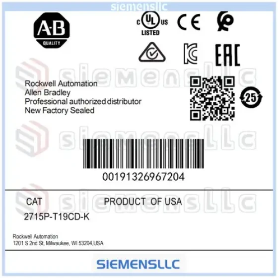 2715P-T19Cd-K Ab Panelview 5510 Graphic Terminal Cc Spot Goods #Pl