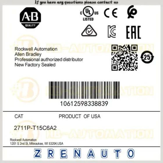 2711P-T15C6A2 Allen Bradley Panelview Plus Terminal Spot Goods #Cgpl