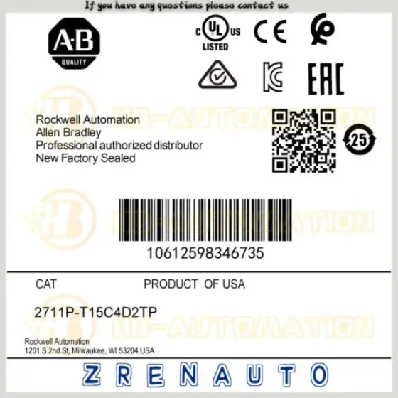 2711P-T15C4D2Tp Allen Bradley Panelview Plus Terminal Spot Merce #Cgpl