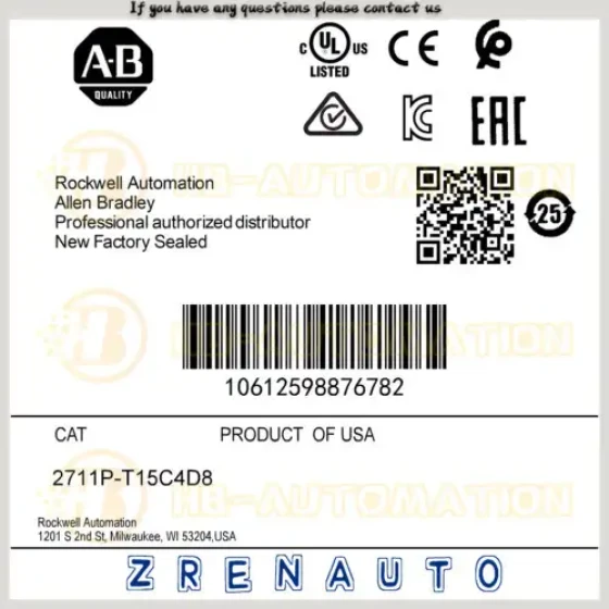 2711P-T15C4D8 Allen Bradley Panelview Plus Terminal Spot Merce #Cgpl