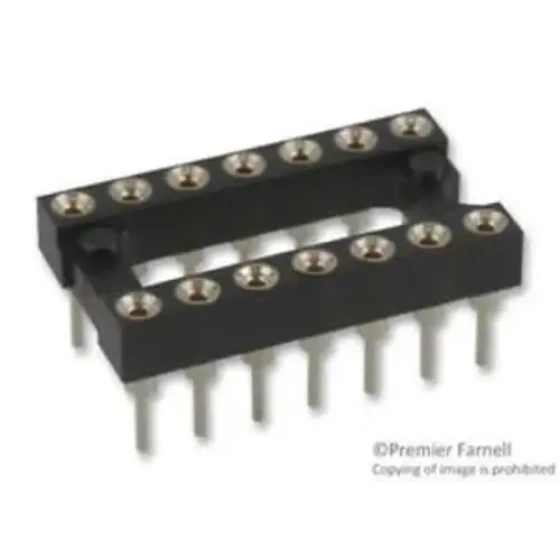 2 X Harwin-D2814-42-Dip Socket 14Pos Through Hole Vertical