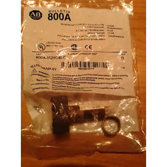 Allen-Bradley-Cat: 800A-M2Hc4Lc-Momentary Contact Push Button-Clear-New