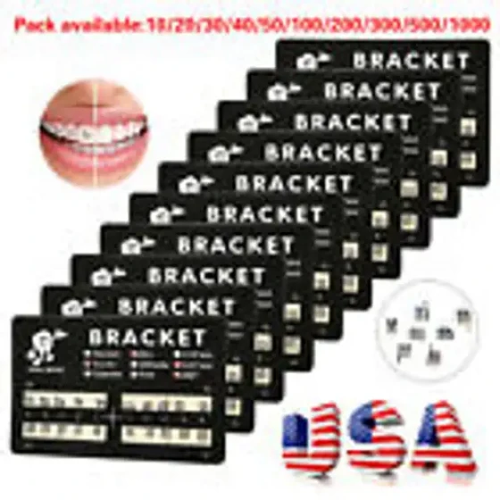 1-1000 Bags Dental Orthodontic Metal Brackets Braces Mini Mbt 022 3Hooks Usa