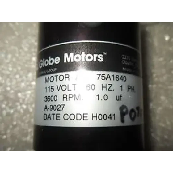 RR15-2 1 GLOBE MOTORS 75A1640 3600RPM AC MOTOR