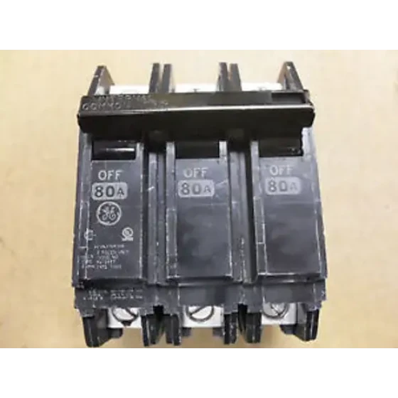 GE THQC thqc32080 80 amp 3 pole circuit breaker