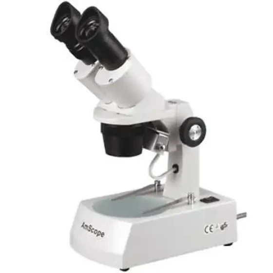 Microscopio estereoscópico binocular 10X-20X-40X con luces superior e inferior