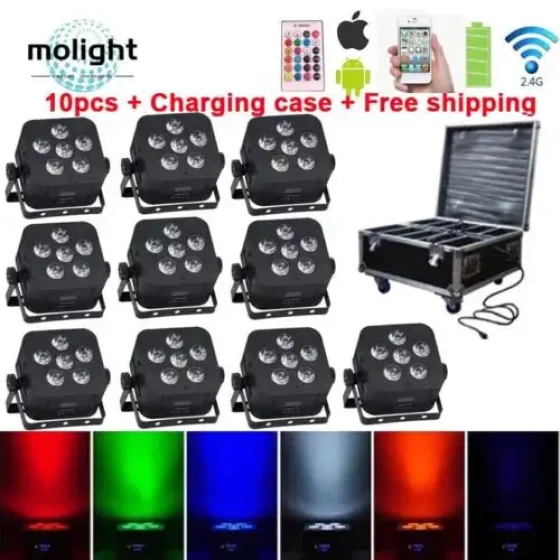Rgbwa Uv Wireless Dmx512 Battery Dj Uplights Led Stage Wedge Wedding Uplightings