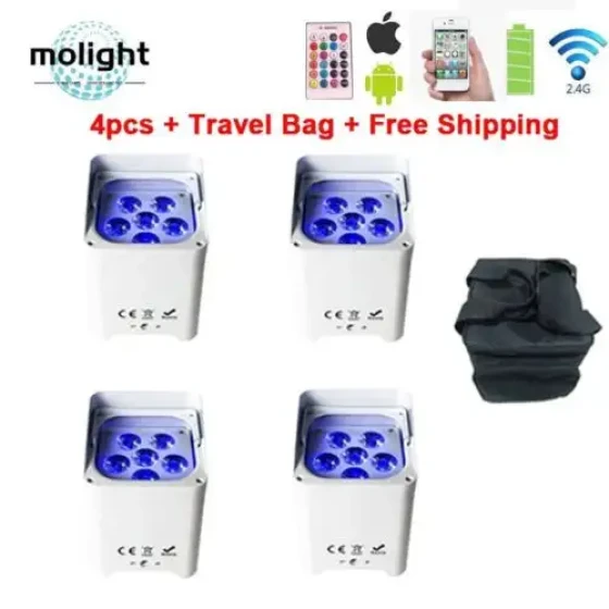 Led Rgbwa+Uv Battery Powered Wireless Dmx Dj Par Up-Light Wall Washer Uplights