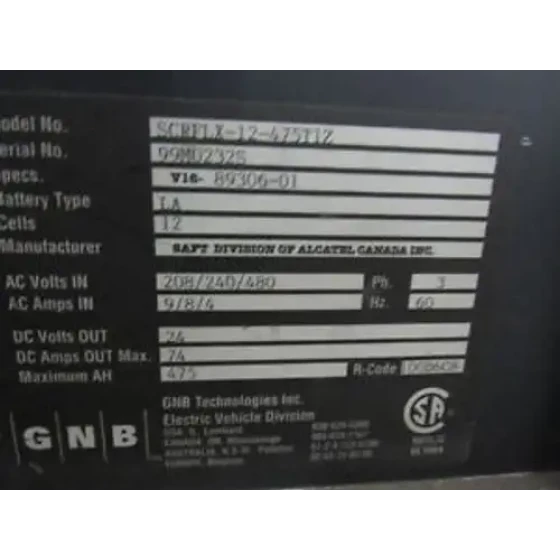 Gbn Mdl. Scrflx-12-475T1Z Battery Charger