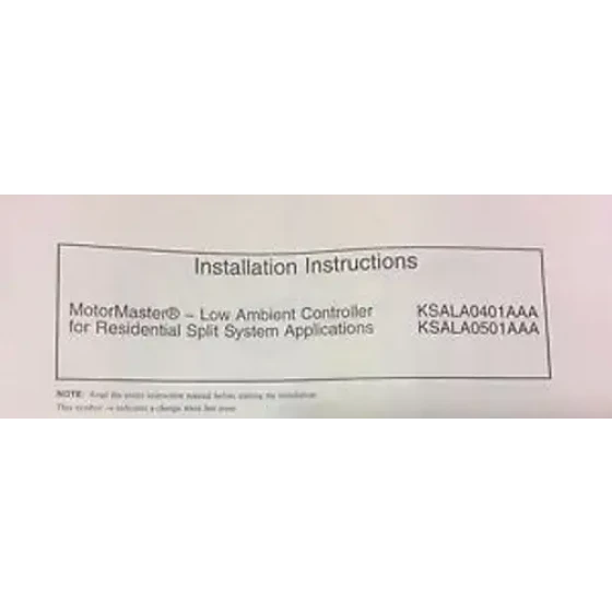 ~~ Os-La0401Aaa - Orion Motormaster - Low Ambient Controller