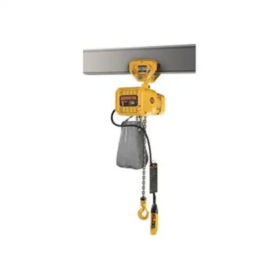 Harrington NERP015SD-10 NER Electric Hoist w/ Push Trolley - 1-1/2 Ton 10' Lift 18/3 ft/min 208V