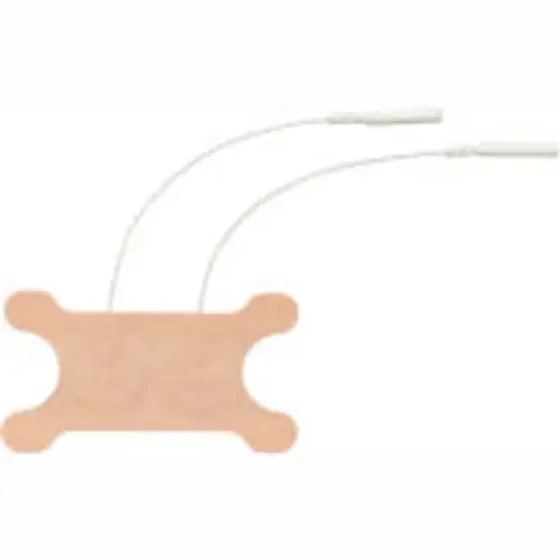 dom-Stim-Disfagia Electrodos con cables Tan Foam 2 " x 3.5 " Butterfly 12/Pack