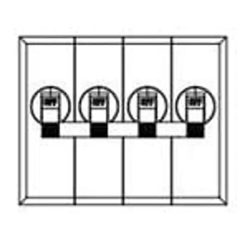 AA4-X0-12-543-M22-C Hydraulic Magnetic Circuit Breakers 277 VAC 80 VDC 4 Pole Handle - 40 C + 85 C