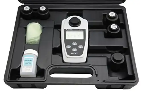 AMTAST Portable Turbidity Meter Kit Handheld Turbidity Tester with Carrying Case Range : 0-19.99 20.0-199.9 200-1000NTU