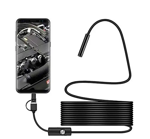 USB Mobile Phone Endoscope Camera 5.5mm Three-in-one Waterproof Snake Shaped Camera Supports Android Computer Type-c/USB Interface Suitable for Android Phones PCs Laptops 16.4FT Cable Length