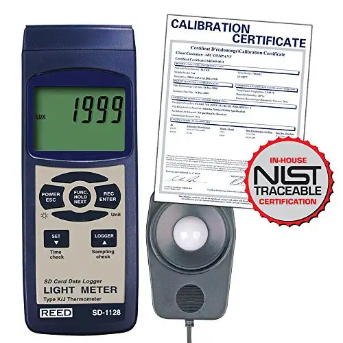 REED Instruments SD-1128-NIST LIGHT METER/TYPE J/K THERMOMETER DATA LOGGER 100 000 LUX W/NIST CERT