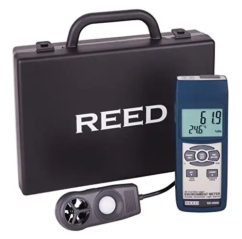 REED Instruments SD-9300 SD Series Environmental Meter Datalogger (Air Velocity/Temp Light Ambient Temperature Humidity)