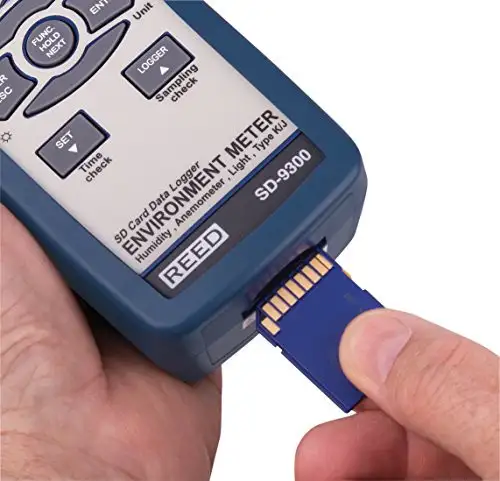 REED Instruments SD-9300 Serie SD Medidor Ambiental Registrador de Datos (Velocidad del Aire/Luz Temperatura Ambiente Humedad)
