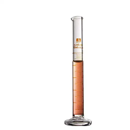juler 10pcs Glassware Labware Analytical Chemistry Glass Measuring Cylinder Measuring Instrument 10ml A-Level Liquid Tool Transparent 2000Ml