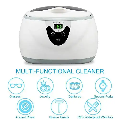 CCOOL Ultrasonic Cleaner Household Digital Stainless Steel Ultrasonic Bath for Jewelry/Watches/Glasses/Dental Instruments/Waterproof Lab Equipment-1600147821