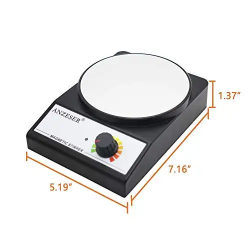 ANZESER Magnetic Stirrer Magnetic Mixer 3000 RPM with Stir Bar Max Stirring Capacity 3000mL Black