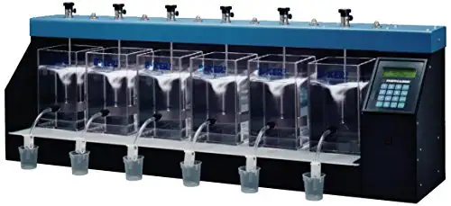 Phipps & Bird 7790-900 Steel Jar Tester-Lab Stirrer Programmable 6-Paddle with Illuminated Base 42" L x 12" W x 16" H 300 RPM-1600212516