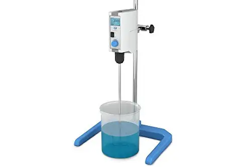 VELP Scientific SA201A0155 DLS Overhead Stirrer System with Support Rod + Double Clamp + Stirring Shaft with Propeller-Timer 2000 RPM 25 L H2O Medium Viscosity-80-260V/50-60 Hz (Pack of 4)