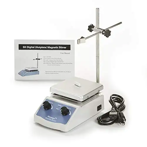 Agitateur magnétique de laboratoire analogique avec plaque chauffante (12 cm x 12 cm, environ 5 x 5 pouces), 380 °C, 100-1600 tr/min, 110 V (lot de 4).